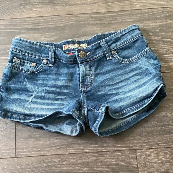 Shorts one is bke one is American eagle